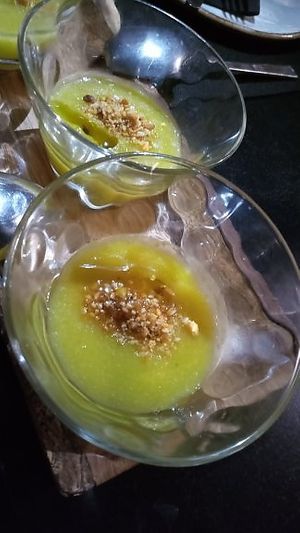 Gazpacho de mango y pepino con quicos at Wild Food in Granada