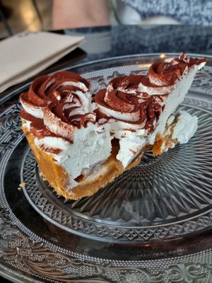 Banana/caramel and whipped cream cake at Wild Food in Granada