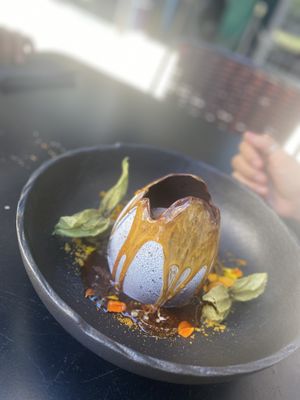 chocolate egg   at Wild Food in Granada