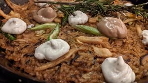 Baked rice dish at Wild Food in Granada