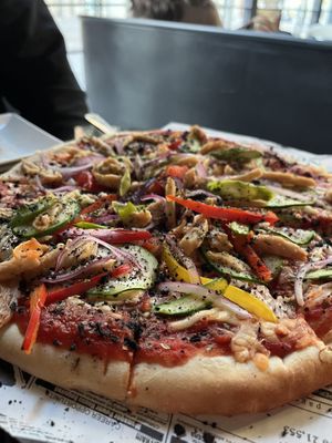 Mediterranean pizza  at Wild Food in Granada