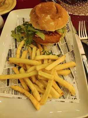 "Chicken" (tofu) burger at Wild Food in Granada