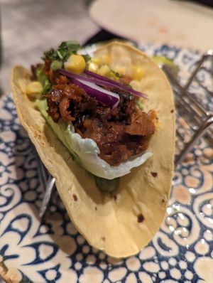 Tacos with Jackfruit at Wild Food in Granada