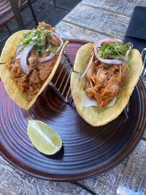 “Pulled Porc” taco’s (jackfruit)  at Wild Food in Granada