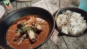 Red curry (not too spicy) at Wild Food in Granada