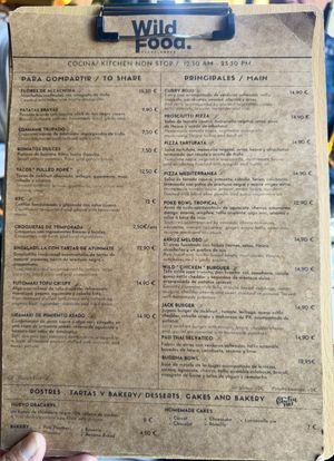 Menu 2025 #Veganuary at Wild Food in Granada