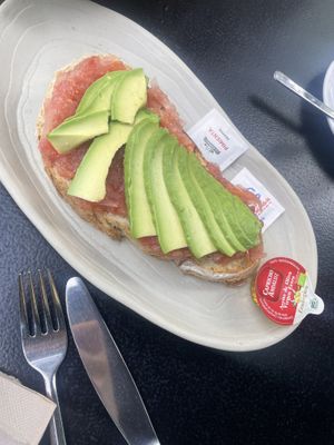 Avocado tomato toast  at Wild Food in Granada