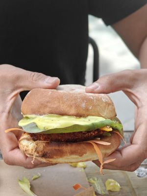 "Chicken" burger at Wild Food in Granada