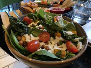 Kale spinach cesar salad at Wild Food in Granada