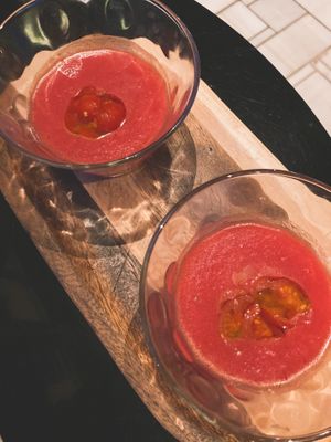 Salmorejo de sandía y tomate at Wild Food in Granada