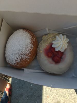 Cherry pie doughnut (on right)  at Revolution Doughnuts in Atlanta