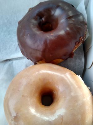 Vanilla and chocolate yeast donuts #Veganuary at Revolution Doughnuts in Atlanta