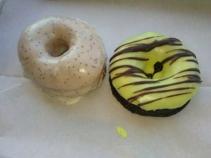 Lemon poppy seed and chocolate orange at Revolution Doughnuts in Atlanta