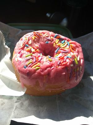 Raspberry sprinkle at Revolution Doughnuts in Atlanta