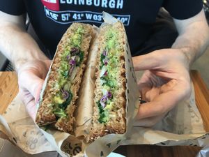 Avocado panini  at Juice Press in Seattle