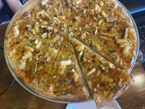 Fire-breathing dragon vegan pizza  at Pizza Luce in Duluth