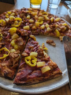 Vegan rustler pizza at Pizza Luce in Duluth