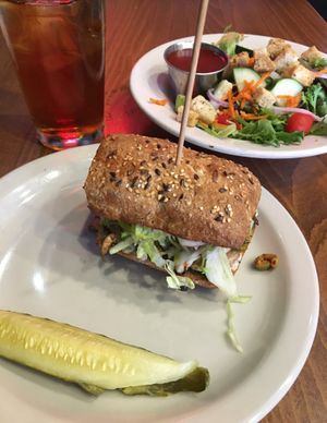 The half Ultimate Veggie Hoagie and half Garden Salad was delicious and the perfect size for a quick lunch. at Pizza Luce in Duluth