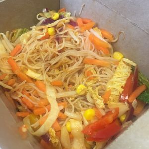 Rice noodle, veggies and sweet & sour  at Bamboo Shoots in Guildford