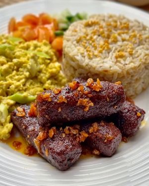 "Your favorite all-day breakfast just got a healthier upgrade!💯
 The Good Choices Longganisa and Tofu Scramble. Message us or visit tgcph.store to learn more.
 at The Good Choices Ph in Metro Manila