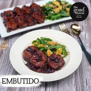 Baked Embutido with Cranberry Balsamic Sauce and Spinach and Orange Salad. Make this dish in 60 minutes using The Good Choices Heat-&-Eat EMBUTIDO!

It's so easy going meat-free! at The Good Choices Ph in Metro Manila