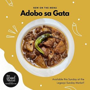 We will be serving Adobo sa Gata – fork-tender plant-based pork slow-cooked in rich coconut milk – along with our signature all-day breakfast silogs and lunch specials at The Good Choices Ph in Metro Manila