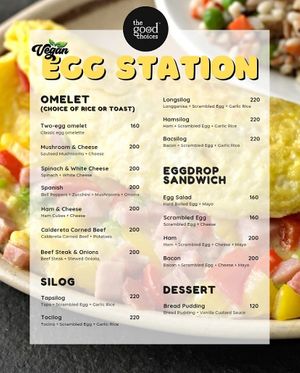 egg station menu  at The Good Choices Ph in Metro Manila
