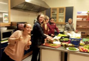 Helping out in the kitchen at Groenten Zonder Grenzen - GZG in Rotterdam
