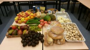 Leftover food collected from market stalls before being cleaned and cooked at Groenten Zonder Grenzen - GZG in Rotterdam