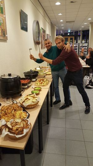 The buffet table at Groenten Zonder Grenzen - GZG in Rotterdam