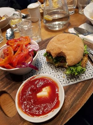 Butter bean burger at Bella Italia in Telford