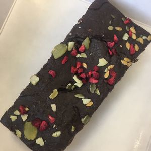 Chocolate vegan slice at Kalm Kitchen Cafe in Guildford