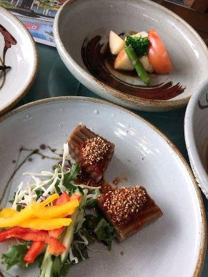 Acorn jelly and vegetable side dish at Ssukbujaeng-i 쑥부쟁이 in Gyeongju