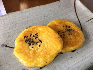 Potato pancakes (gamja jeon) at Ssukbujaeng-i 쑥부쟁이 in Gyeongju
