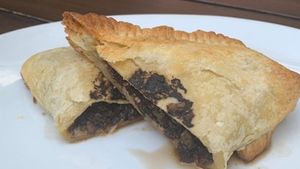 Mushroom pasty at The Stalking Horse Brewery and Freehouse in West Los Angeles