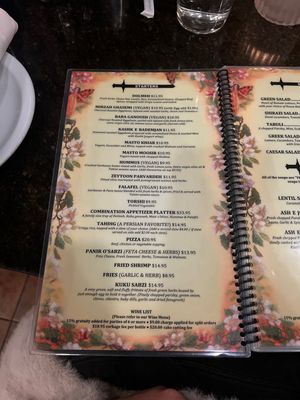 Some vegan starters  at Shamshiri Grill in West Los Angeles