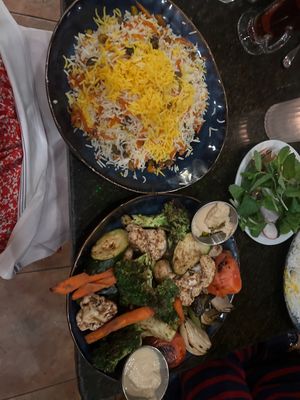 Vegan shirin polo  at Shamshiri Grill in West Los Angeles