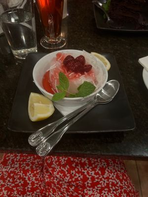 Frozen rice noodles with rose water   at Shamshiri Grill in West Los Angeles
