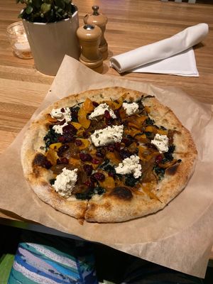 Butternut squash pizza vegan  at True Food Kitchen - La Jolla Village in San Diego
