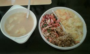 thali set meal with soup at Govindas in Chisinau