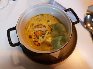 Tom yum (only explicitly vegan dish on the menu) at Depot in Ypres