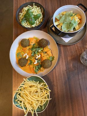 Pasta falafle tofu  at Depot in Ypres