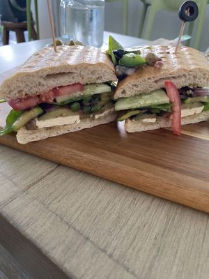 Hummus sandwich vegan  at Barra Light in Puerto Vallarta