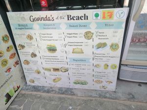 Menu at Govinda's at the Beach in Ao Nang