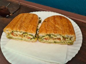 Vegan pesto pannini at Govinda's at the Beach in Ao Nang