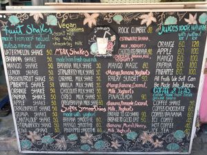 menu at Govinda's at the Beach in Ao Nang