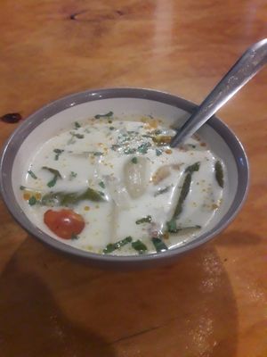Thai Coconut soup at Govinda's at the Beach in Ao Nang