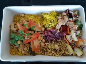 Selection of dishes from the buffet at Anne's Vege in Espoo