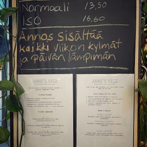 Weekly menu (May 2024) at Anne's Vege in Espoo
