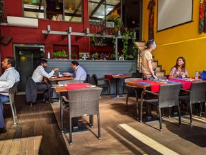 Lower level dining area at Os Tibetanos at Os Tibetanos in Lisbon